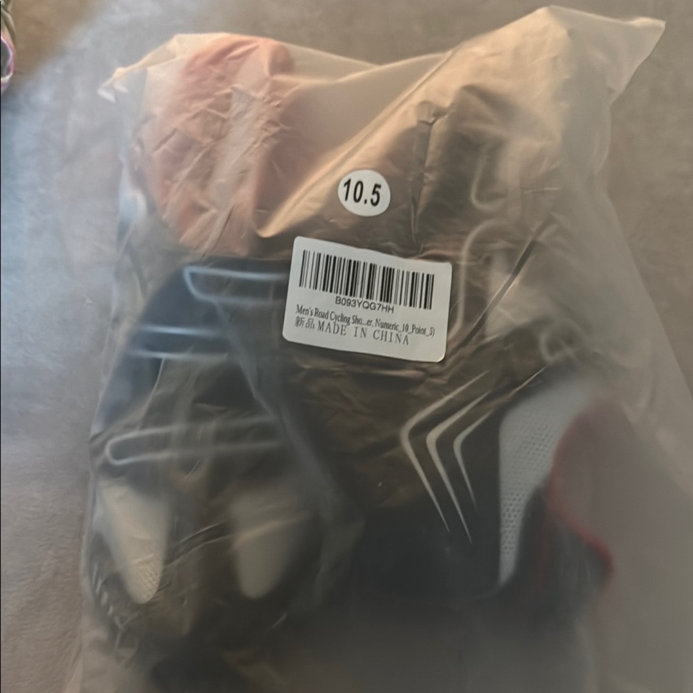 Men's Black and White Cycling Shoes